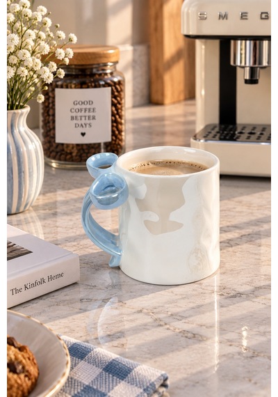 Bowi Lüsterli Mavi Porselen Kupa 350 Ml-7740 Çok Renkli