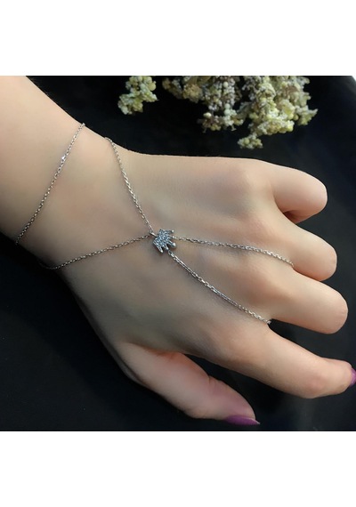 Stela Taç Gümüş Şahmeran Bileklik Beyaz