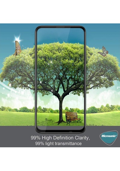 Microsonic Huawei Y9S Tam Kaplayan Cam Ekran Koruyucu Siyah