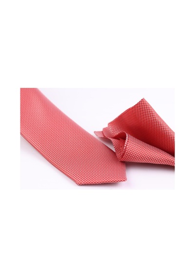 Demfashion Özel Desenli Kravat Mendil Seti - Kırmızı (533063954) Kırmızı