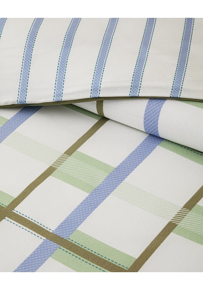 English Home Pop Grid Kolay Ütülenir Çift Kişilik Nevresim Seti 200x220 Cm Mavi - Yeşil