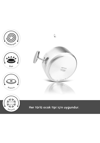 Karaca Power Steel 316+ 3ply Apollo İndüksiyon Tabanlı 8 Parça Çelik Tencere Seti Gümüş