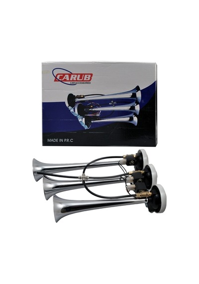 Carub BR2751581 24V 3'Lü Elektrikli Krom Ağır Ticari Araç Kamyon Havalı Korna
