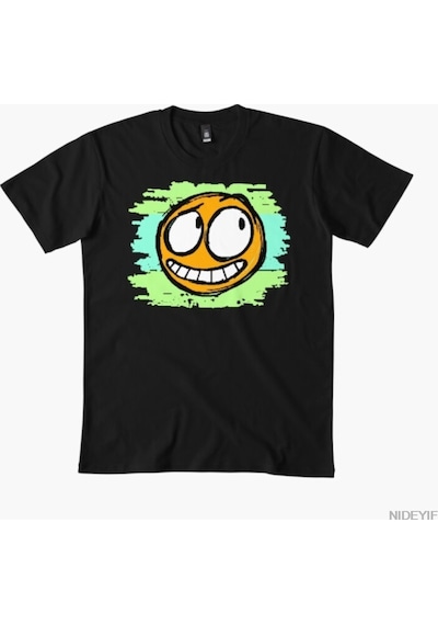 Flood Of Style Korkmuş Yüz Emoji Erkek Kadın Tişörtü %100 Pamuklu Tişörtler 3xs-3xl Üstler 1224-3 Siyah