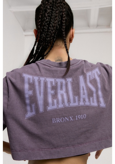 Everlast Bronx 1910 Oversize Mor Crop Kadın Tişört Mor