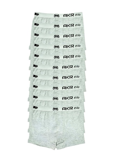 Uniquetrenders Erkek Çocuk 10'lu Pamuklu Boxer Gri