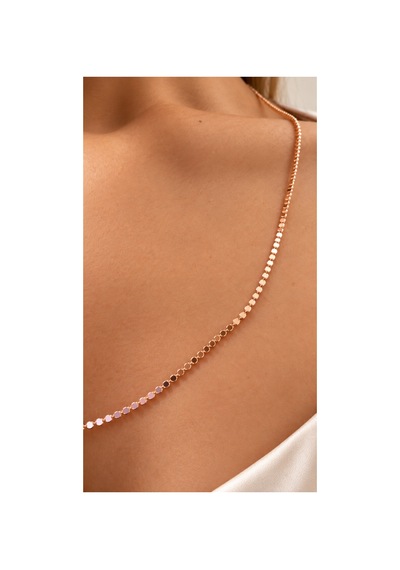 Rose Işık Pullu Zincir Kolye 60 Cm & Kalpli Ayıcık Premium Hediye Seti Altın