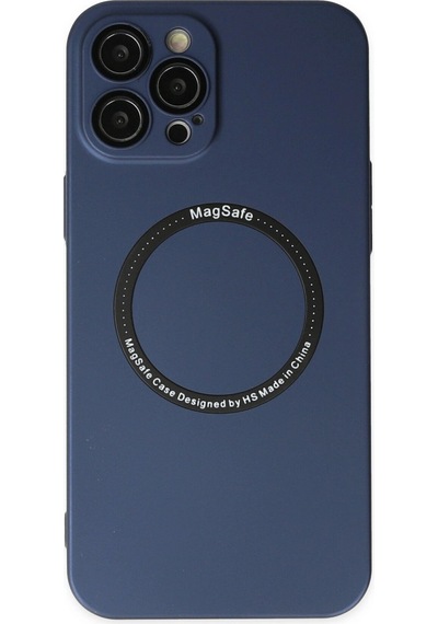Apple  Uyumlu  iPhone 12 Pro Kılıf Jack Magneticsafe Lens Silikon Lacivert,