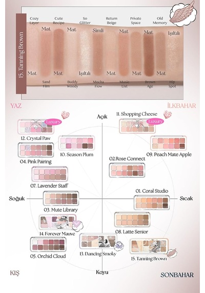 Hafif Dokulu Yoğun Renklere Sahip Göz Farı Paleti Pro Eye Palette Air 15 Tanning Brown Diğer