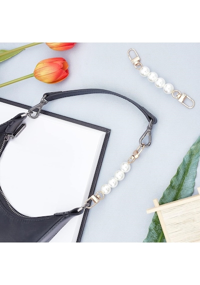 Bag Strap 2 Adet İncili Çanta Askı Uzatıcı - 10-11cm Asma Kilit Beyaz