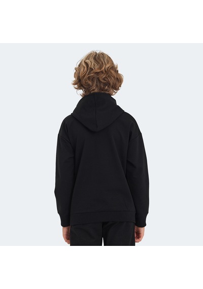 Slazenger LETTO Çocuk Kapüşonlu Cepli Siyah Sweatshirt