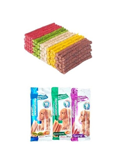 100'lü Renkli Munchy Ödül Ve Çiğneme Kemiği +denta Prof Diş  Ödül Çubuğu 3 Paket