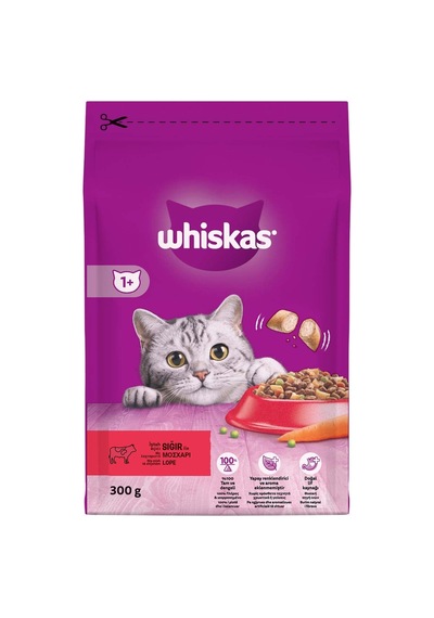 4 Adet Whiskas Biftek&havuç Kuru Kedi Maması 300 G