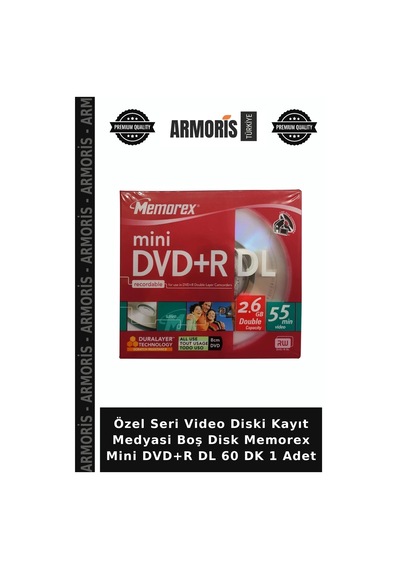 Özel Seri Video Diski Kayıt Medyasi Boş Disk Memorex Mini Dvd+r Dl 60 Dk 1 Adet