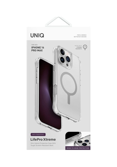 Apple Uyumlu iPhone 16 Pro Max Kılıf Lifepro Xtreme Serisi Anti fingerprint magsafe Özellik Magclick Clear