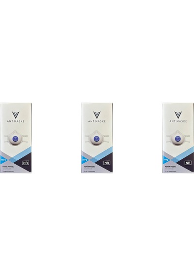 Ant Beyaz Ventilli Ffp2 Nr Toz İş Güvenlik Sanayi Boya Konik Maske - 25 Adetlik 3 Paket