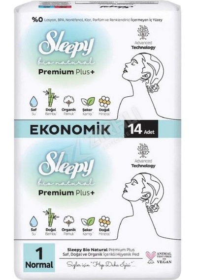 5 Adet Sleepy Bio Natural Super Eco Gece Extra Hijyenik Ped 14'lü