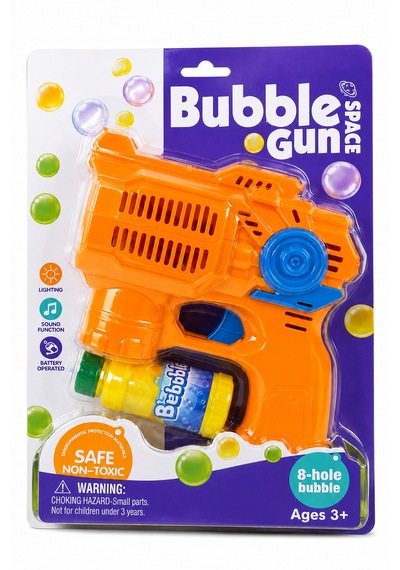 Işıklı Ve Sesli Köpük Tabancası Bubble Gun Köpük Solüsyonlu Turuncu
