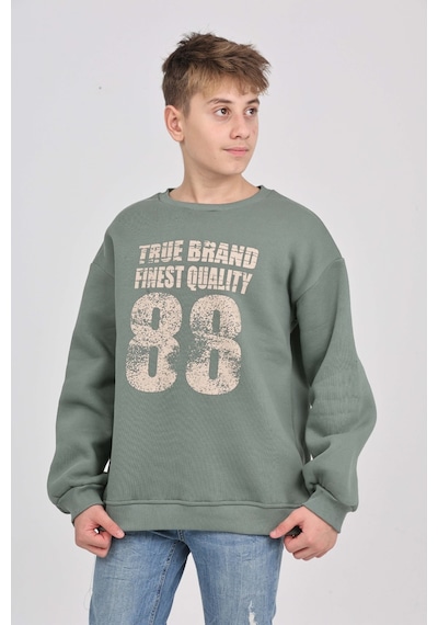 Toontoy Kids Toontoy Erkek Çocuk 88 Baskılı Sweatshirt Koyu Yeşil