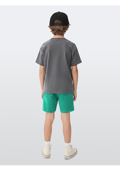 Erkek Çocuk Takım Dinozor Baskılı T-Shirt Havlu Şort İkili Takım Yazlık 4-8 Yaş