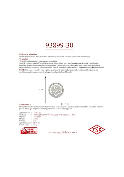 Eray Aydınlatma 93899-30 Plofonyer Led Avize Beyaz