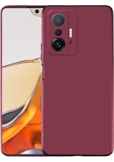 Xiaomi Mi 11t Pro 5g Kılıf Esnek Yapılı İnce Slim Silikon Kapak Ryc/premier Bordo