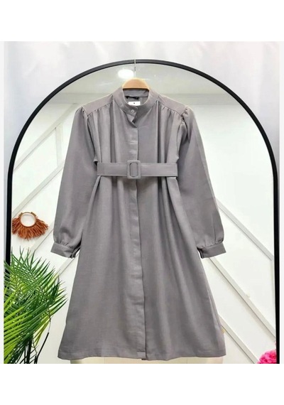 Lovie Moda Kadın Kemerli Tunik Gri