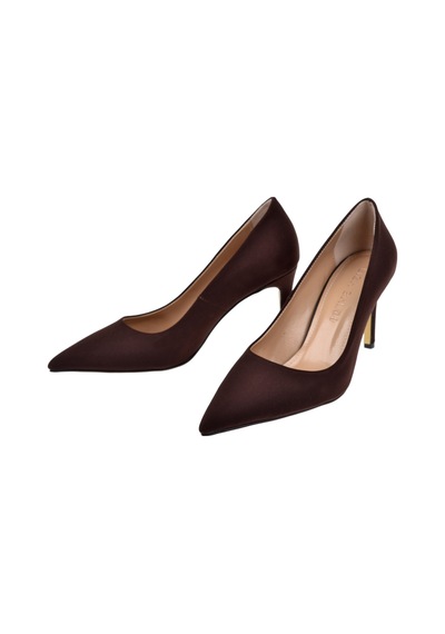 Pullman 8 Cm İnce Topuk Kadın Stiletto Pl-89gv Kahve Saten