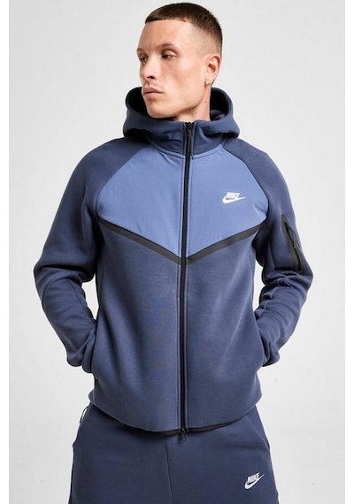 Nike Tech Fleece Mix Full Zip Windrunner Hoodie Kapüşonlu Unisex Sweatshirt Lacivert