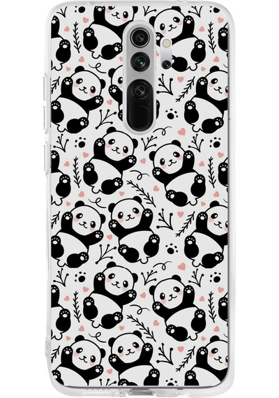 Redmi Note 8 Pro Uyumlu Minik Pandalar Baskılı Silikon Kılıf Renkli