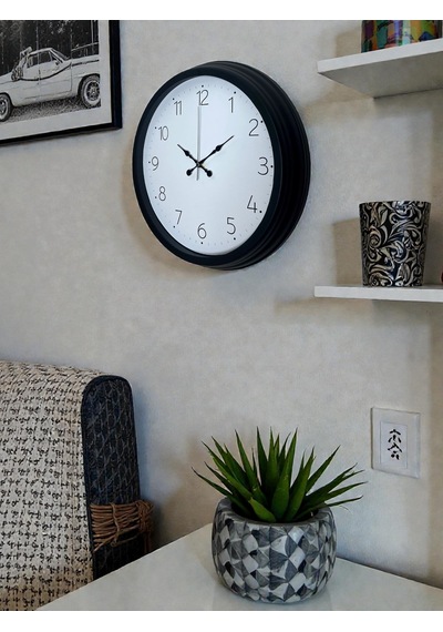 Pure Time Black 40 Cm Metal Duvar Saati Siyah