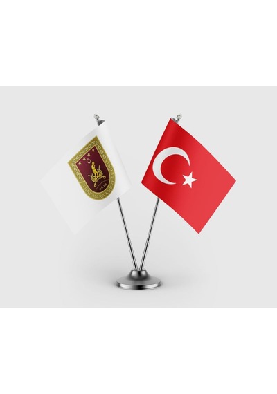 Kara Kuvvetleri Bayrağı Ve Türk Bayrağı İkili Saten Masa Bayrağı Takımı Diğer