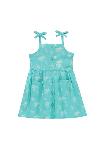 Civil Baby Fiyonk Askılı Flamlı 6-18 Ay Elbise - Yeşil Mint