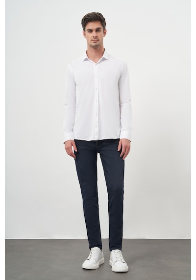 Morven Erkek Beyaz Trend Slim Fit İtalyan Yaka Gömlek 25ms004005600 Beyaz Beyaz