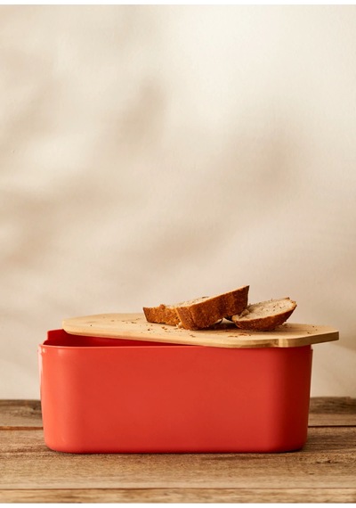 Bella Maison Breed 2in1 Kesme Tahtalı Ekmek Kutusu Somon 33x18,5x12 Cm Somon