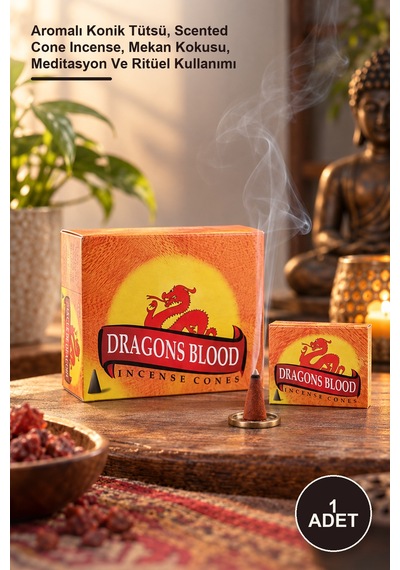 1 Adet Dragons Blood Aromalı Konik Tütsü Aromalı Konik Tütsü, Scented Cone Incense, Mekan Kokusu, Meditasyon Ve Ritüel Kullanımı