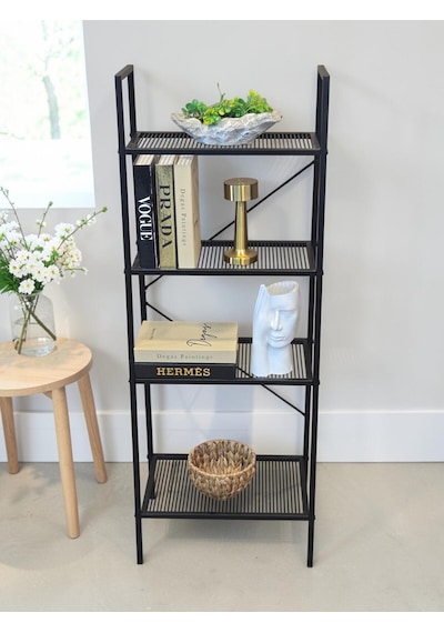 Dekoratif Siyah Metal Piramit Kitaplık 4 Raflı Çok Amaçlı Stand Salon Ve Çalışma Odası Düzenleyici Dekoratif Siyah Metal Piramit Kitaplık 4 Raflı Çok Amaçlı Stand Salon Ve Çalışma Odası Düzenleyici
