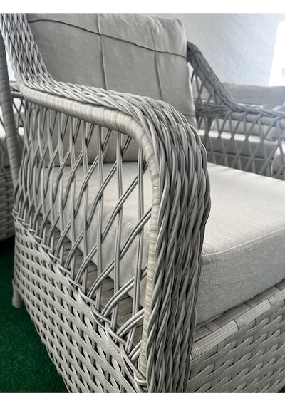 Petra Rattan 3 1 1 Masa 2puf Bahçe Balkon Mobilyası,vizon