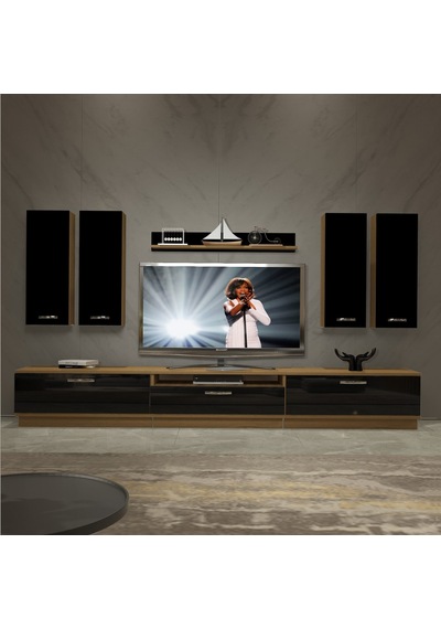 Decoraktiv Trendstyle 8d Mdf Tv Ünitesi Tv Sehpası Pera - Siyah