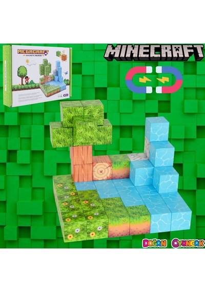 Minecraft Orman Temalı 47 Parça Manyetik Bloklar