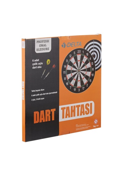 Delta Flocked Dart Seti 45 Cm 18 İnç Büyük Boy + 6 Dart Oku 18 Gr Hedef Tahtası
