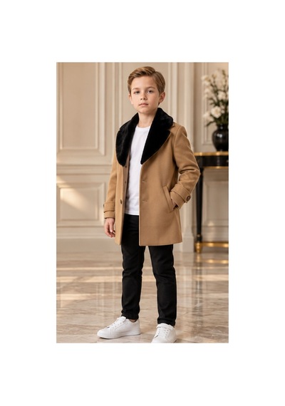 Maxx Kleın Erkek Çocuk Camel Kürklü Yaka Kaşe Kaban Düğmeli Şık Klasik Kesim Uzun Kollu Cep Detaylı Kışlık Mont 8-14 Yaş Maxx Kleın Erkek Çocuk Camel Kürklü Yaka Kaşe Kaban Düğmeli Şık Klasik Kesim Uzun Kollu Cep Detaylı Kışlık Mont 8-14 Yaş