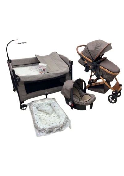 Öykü Bebek Dunyasi Elif Yeni Doğan Bebek Çeyiz Seti Bebek Arabasi+puset+park Beşik+yatak+yağmurluk+ Baby Nest Hediyeli