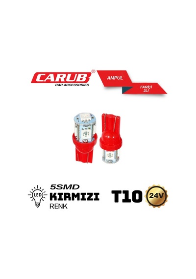 Carub 24v T-10 Dipsiz Kırmızı