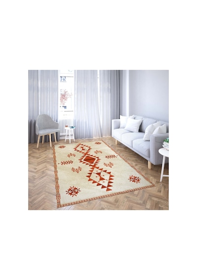 Vicenza Makinede Yıkanabilir Kaymaz Taban Dekoratif Modern Mutfak Yolluk Koridor Ve Salon Halısı Turuncu