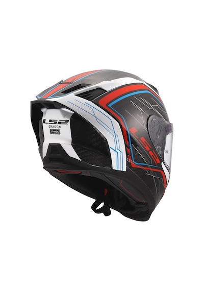 Ls2 Dragon Karbon Subıc Beyaz-mavi-kırmızı Kask Mavı