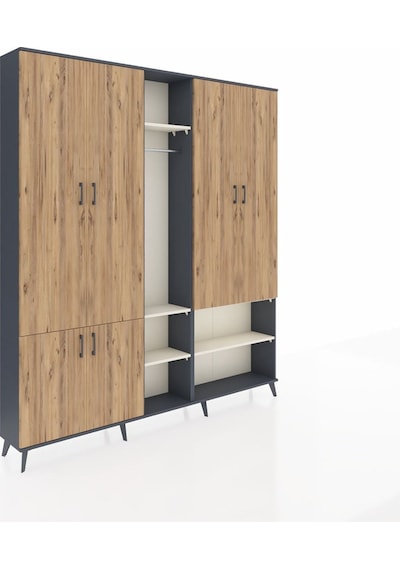 Arges Dolap 15 Raflı 5 Kapaklı Tek Askılı 220x30x243 Antrasit-çam/aytaşı Atlas Çam/aytası Arges Dolap 15 Raflı 5 Kapaklı Tek Askılı 220x30x243 Antrasit-çam/aytaşı Atlas Çam/aytası