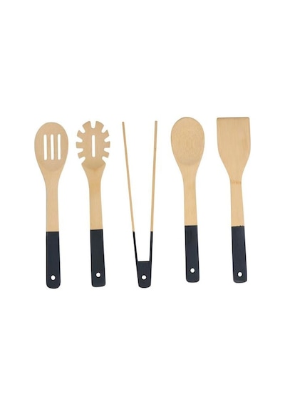 Alpina Alp108s Bambu Mutfak Gereçleri Seti 5 Parça 30 Cm Siyah