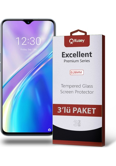 Realme XT ile Uyumlu Kırılmaz Cam Ekran Koruyucu Ekonomik 3'lü Paket