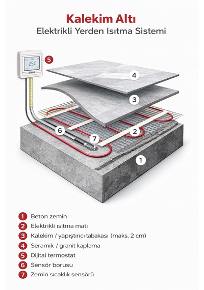 Yerden Isıtma Matı 1 20 M² Prometey Elektrikli Zemin Isıtma Sistemi 1 M2